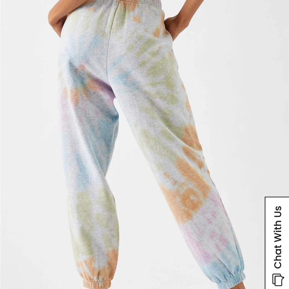PACSUN PAC SUN Trippy Tie Dye Rainbow Sweat Pants Sweatpants | XS | Gray - Picture 8 of 8